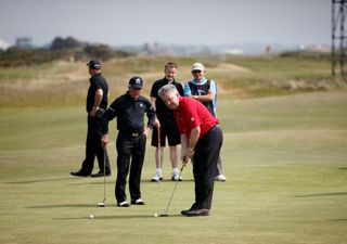 Player was on hand to help steer our team through the 14th hole at Royal Troon