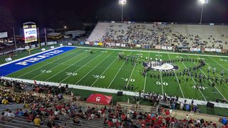 A Brunswick, GA, football stadium enjoys a Friday night football game. 
