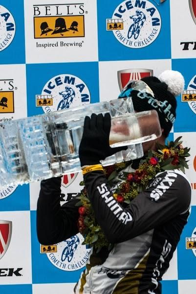 Geoff Kabush with his Iceman Trophy