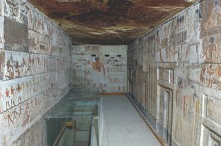Here, a view of the 4,400-year-old tomb from ancient Egypt that held a priestess and her husband, a singer in the pharaoh's palace.