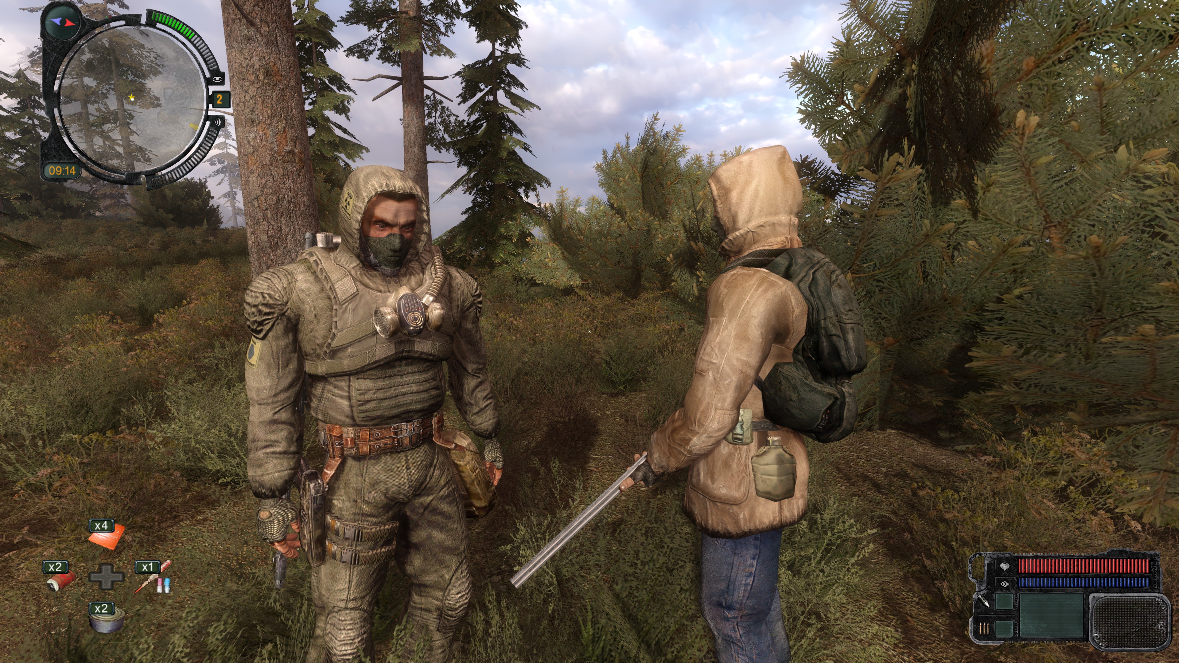 Two Stalkers stand in the wilderness.