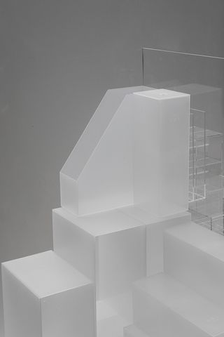 White plastic design blocks by Muji