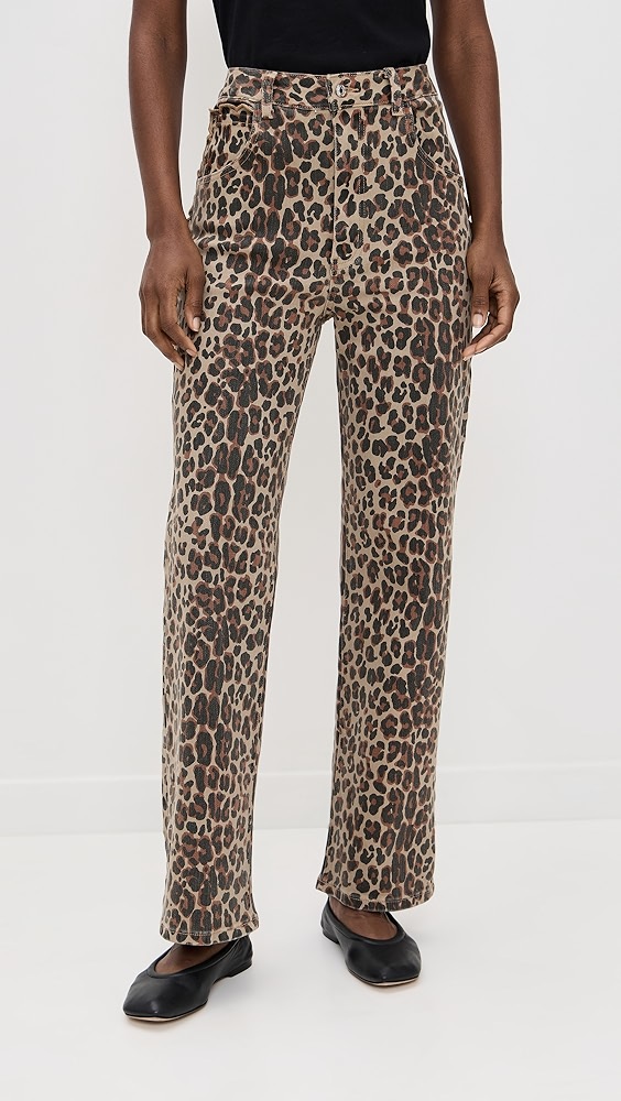 Never Fully Dressed Leopard Lucia Scallop Detail Jeans