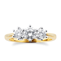 18ct Yellow Gold 0.75ct Brilliant Cut Diamond Three Stone Ring, was £3,000 now £1,800 | Goldsmiths