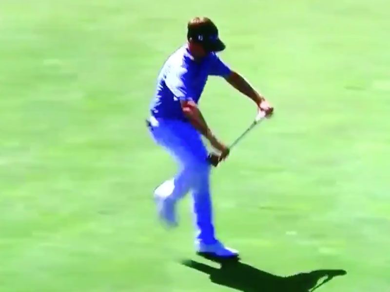 Pro Golfer Snaps Putter Over Knee