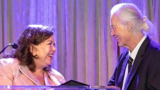 Jimmy Page and Ambassador Karen Pierce at the British Embassy in Washington 