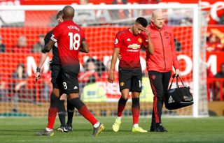 Jesse Lingard was one of three United players replaced in the first half