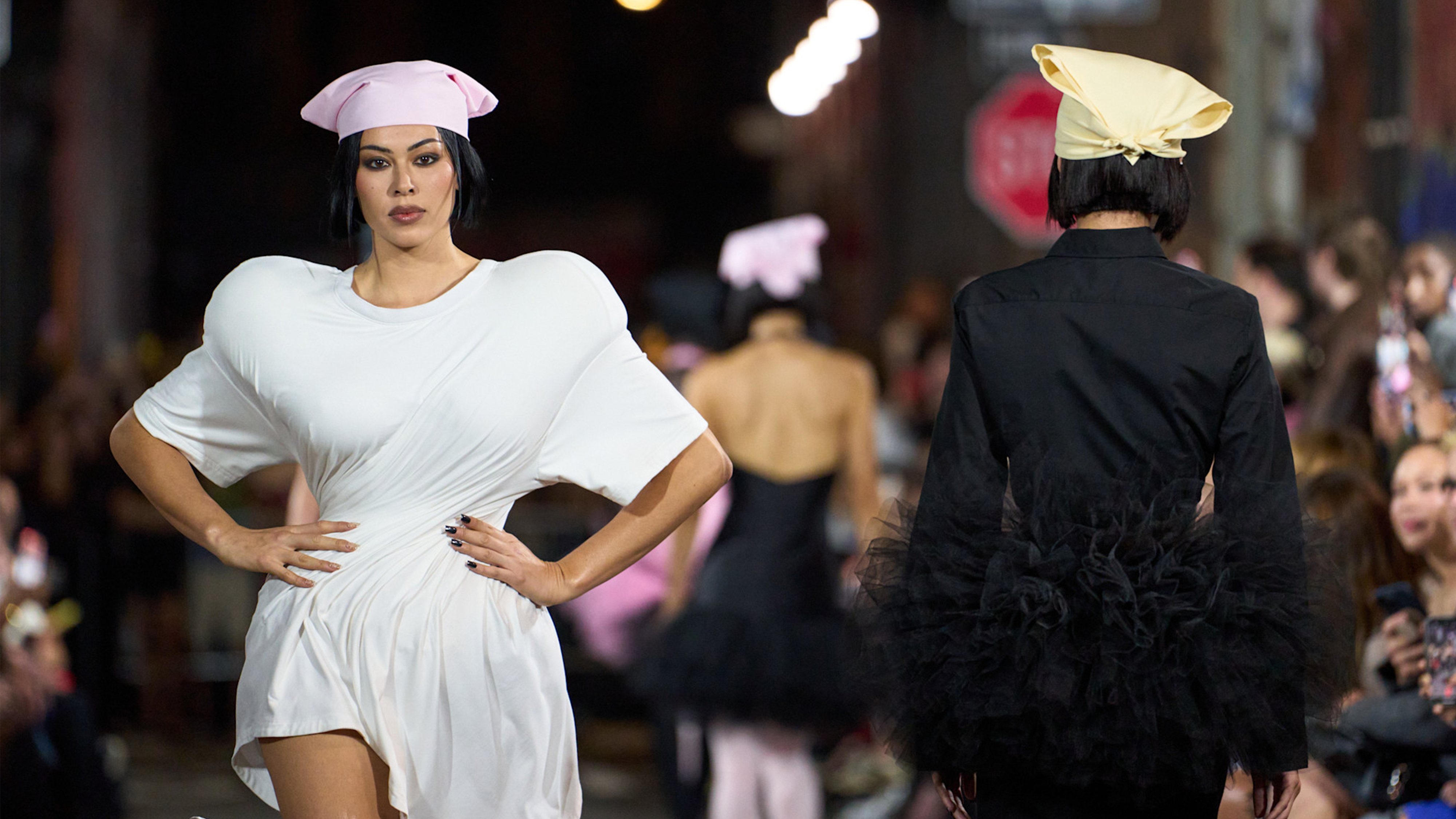 Lauren Chan walks the Christian Cowan spring 2026 runway during NYFW.