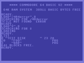 Error 404 Commodore 64's Style