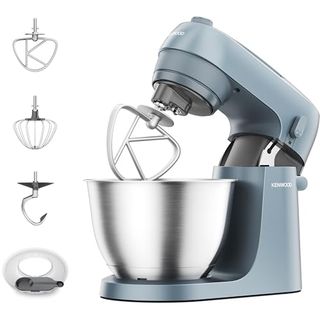 Kenwood Go Kzm35.000gy, Stand Mixer With Space-Saving Design, Compact Kitchen Machine With 4l Bowl, 3 Adjustable Tools, Splashguard, 6 Speed, Elegant Metal Body With Carrying Handle, 800w, Storm Blue