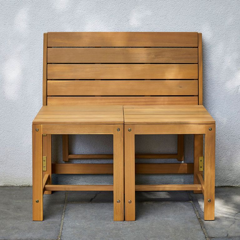 This Argos garden bench turns into a bistro set perfect for small