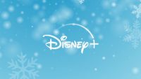Disney Plus logo on a blue wintry background