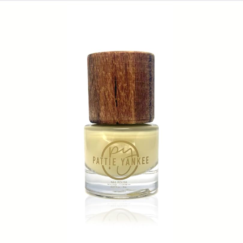 Pattie Yankee Products Nail Polish, Vegan, 22-Free Formula, Cruelty Free, Non-Toxic, Nail Hydrating Polish (soft Pale Yellow)