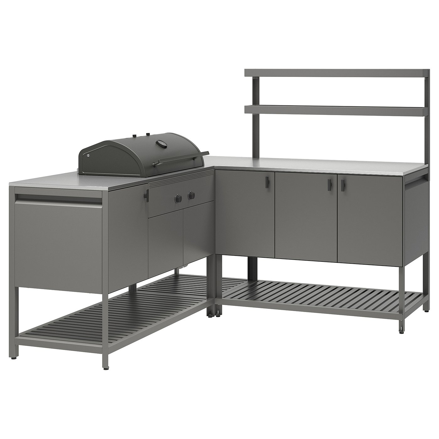 B&amp;Aring;tsk&amp;Auml;r Outdoor Kitchen W Charcoal Grill - Dark Gray 70 7/8x70 7/8x59 7/8 "