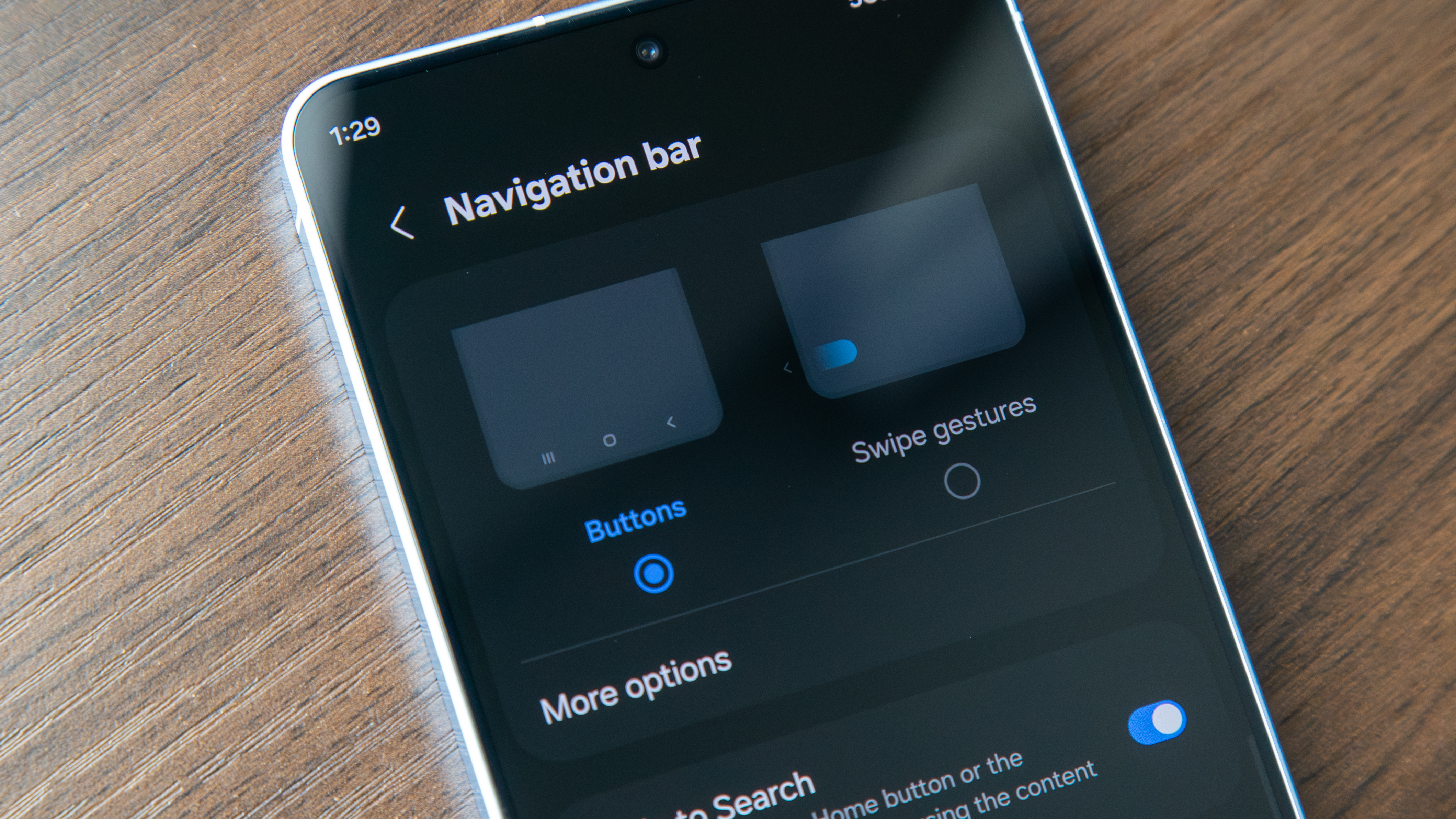 3-button navigation on the Galaxy S26 Plus