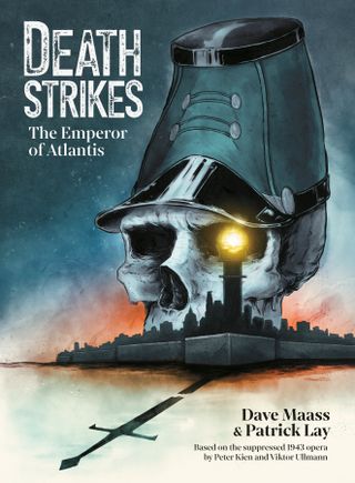 Patrick Lay Death Strikes comic; a cover of a comic showing a skull in a military hat