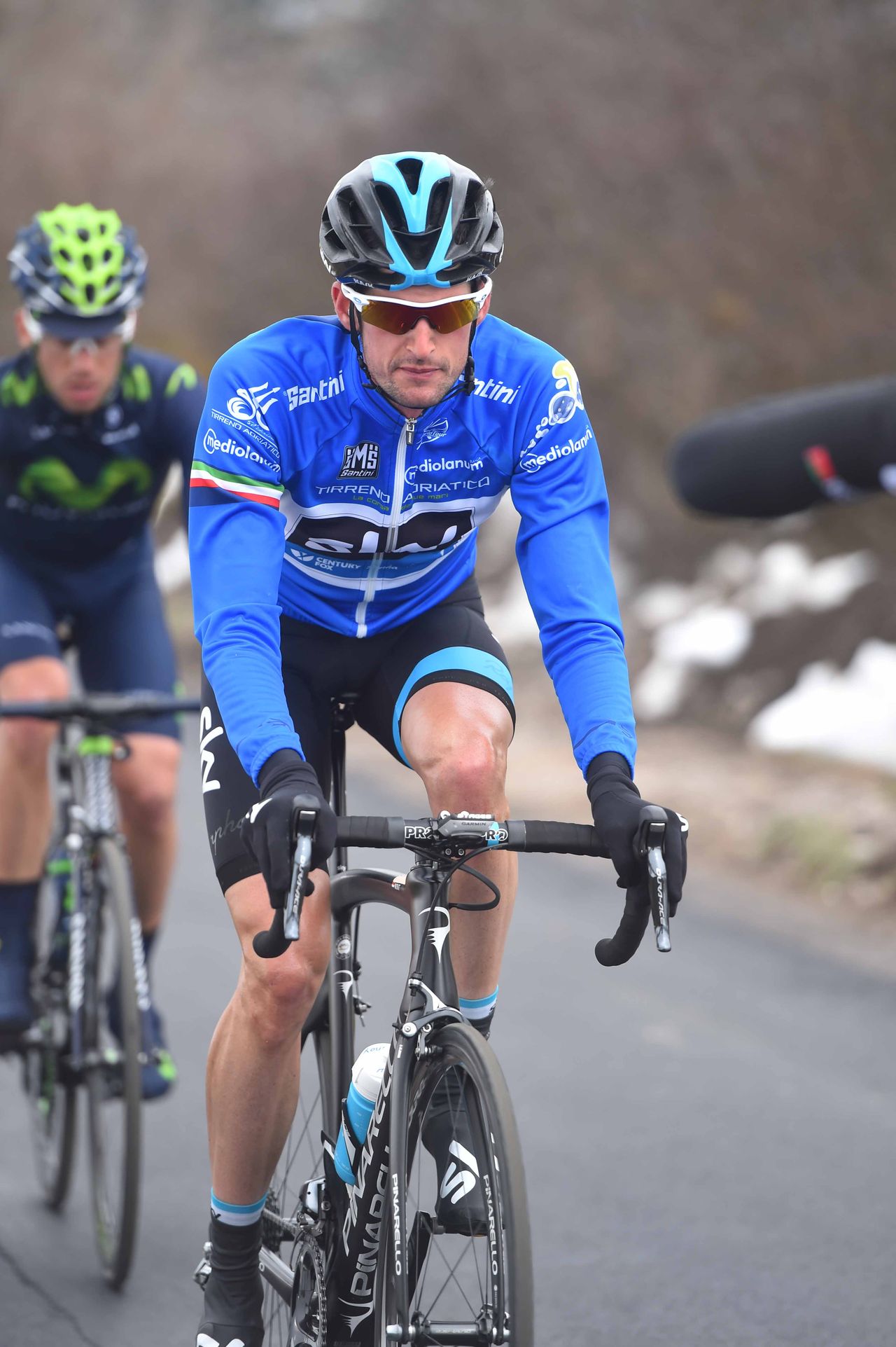 Wout Poels in the leader's jersey