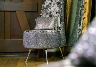 glittered chairs and hallway and wooden floor