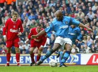 Nicolas Anelka inspired Manchester City to their last win over Liverpool at Anfield