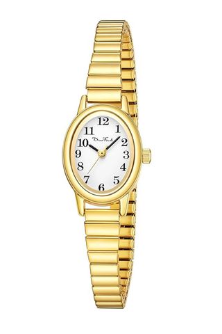 Diaofendi Petite Women's Easy Reader Watch, Analog Women Watch With Stainless Steel Expansion Band, Water Resistant (gold)