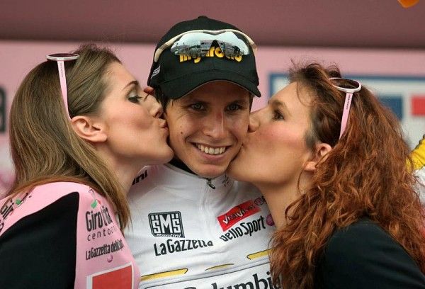Thomas L&ouml;vkvist (Team Columbia - Highroad) wears the white jersey for leading the young rider classification.