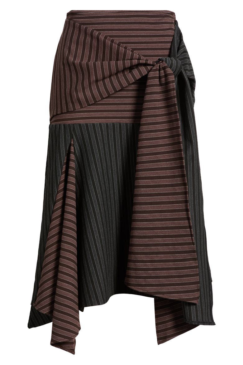 Promesa Pinstripe Flared Midi Skirt
