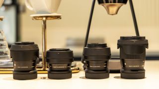 Four Sigma DC DN Contemporary lenses for Canon RF-S mount side by side