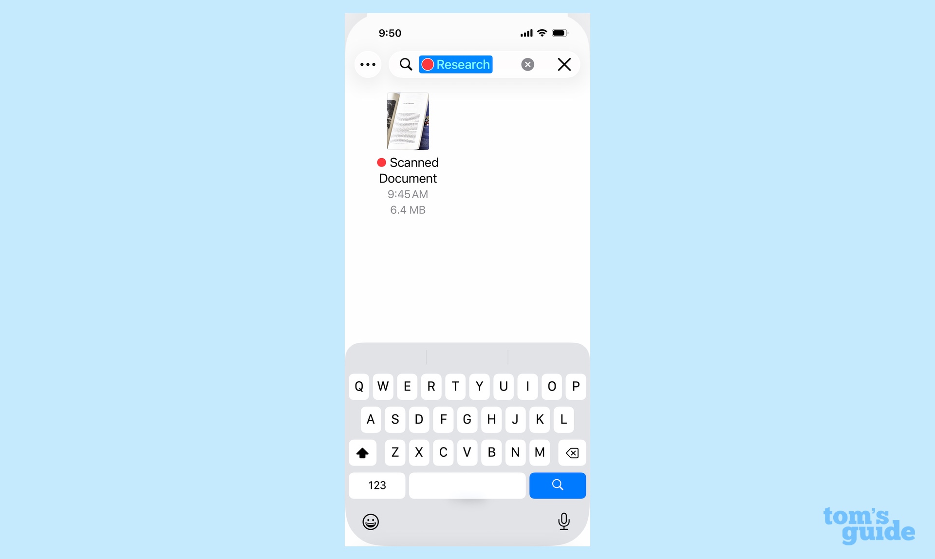 searching for documents in preview by tag