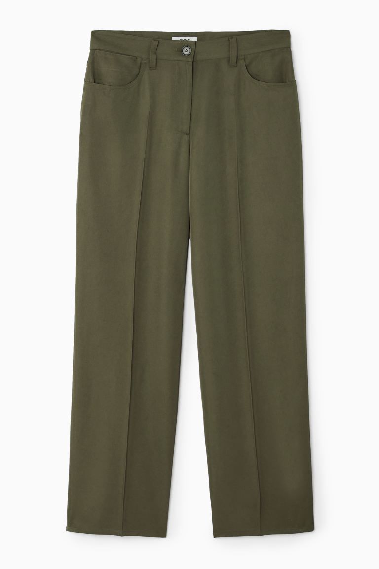 Regular Fluid Straight-Leg Trousers