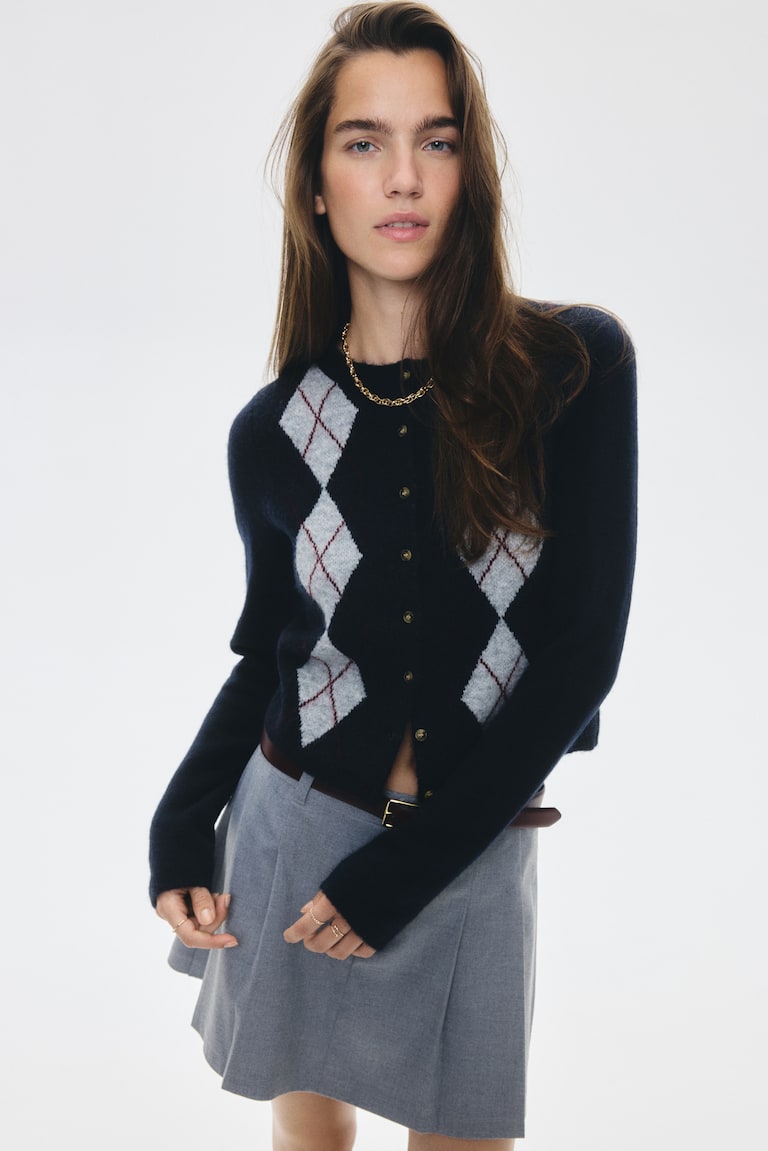 Jacquard-Knit Cardigan