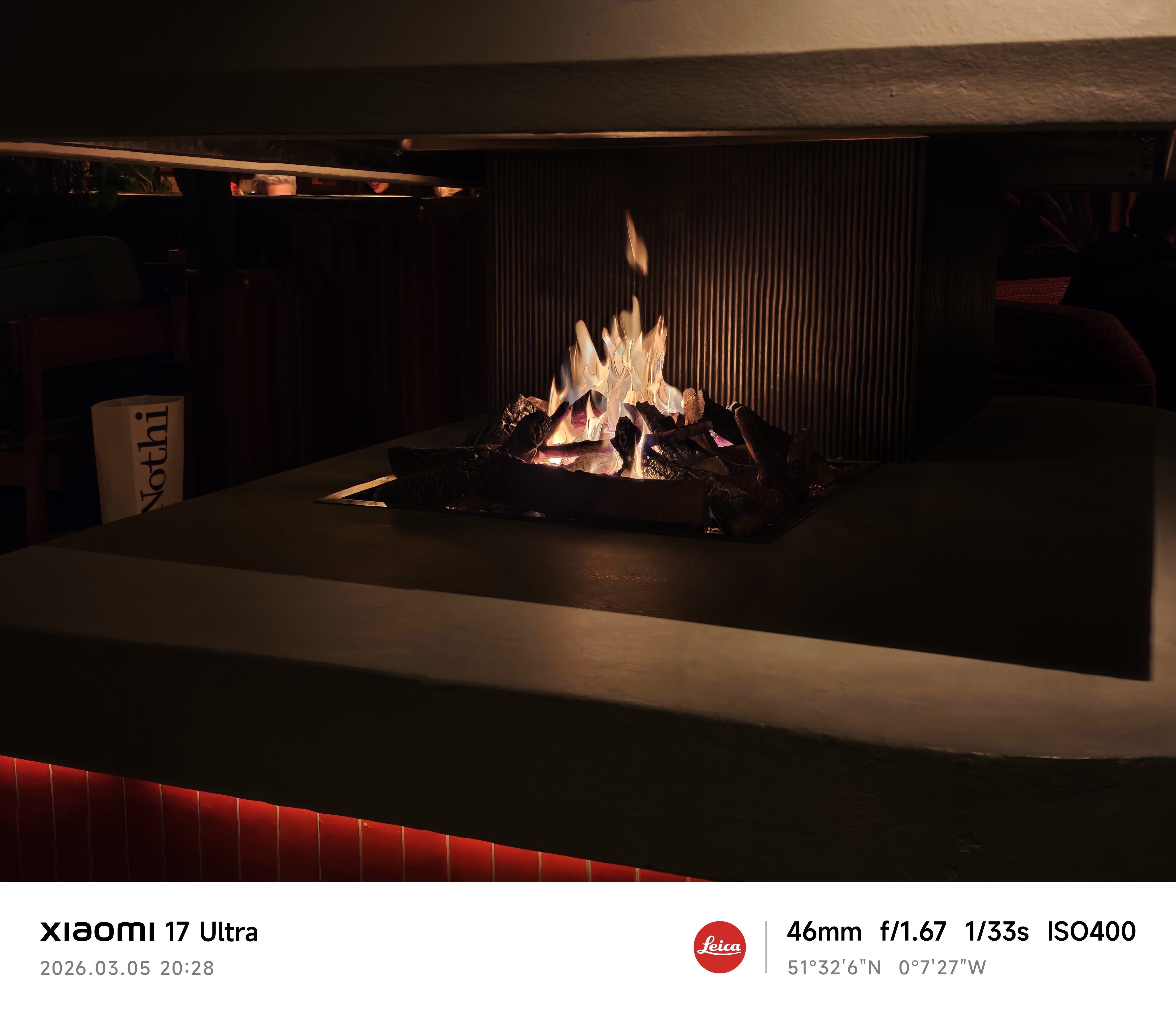 Xiaomi 17 Ultra camera sample fireplace flames photo mode