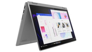 Product shot of the Lenovo Flex 5 14, one of the best travel laptops,