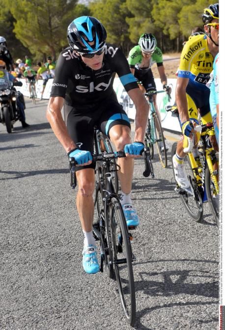 Chris Froome (Sky) kept his eyes on his steam most of the climb