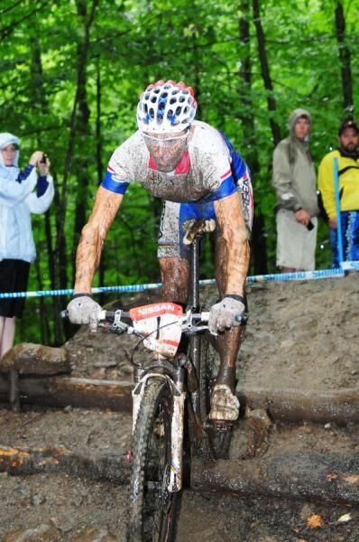 Julien Absalon (Orbea) lead the race on the second lap.