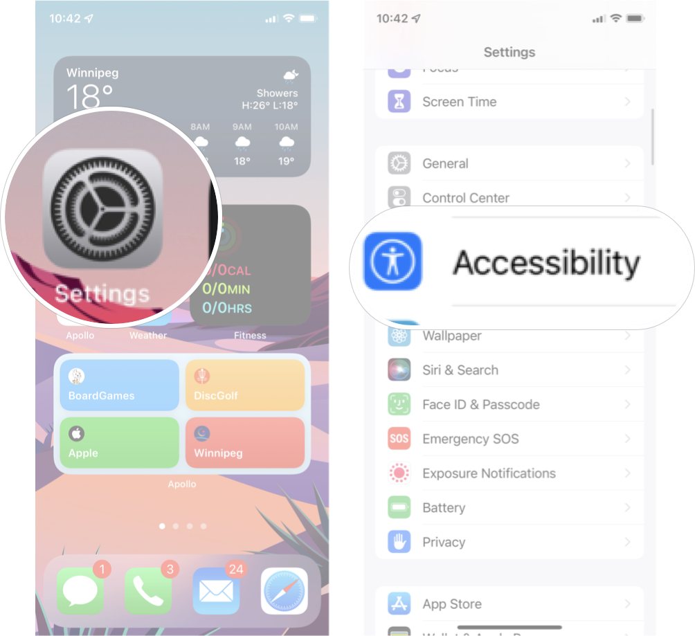How To Activate Voiceover In iOS: Tap Settings, and the tap Accessibility