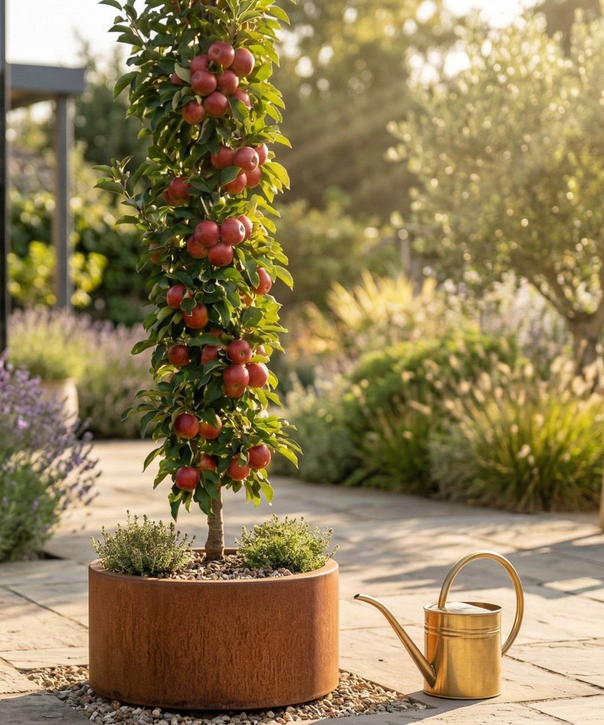 columnar apple tree in a container