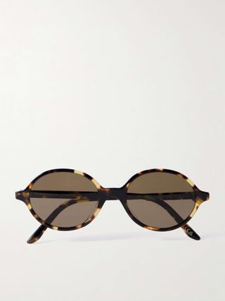 + Khaite 1989c Round-Frame Tortoiseshell Acetate Sunglasses