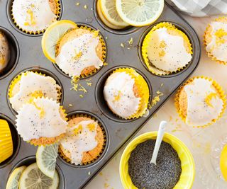 poppy seeds on muffins