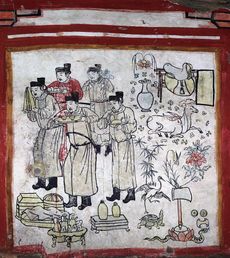 The east wall of the tomb