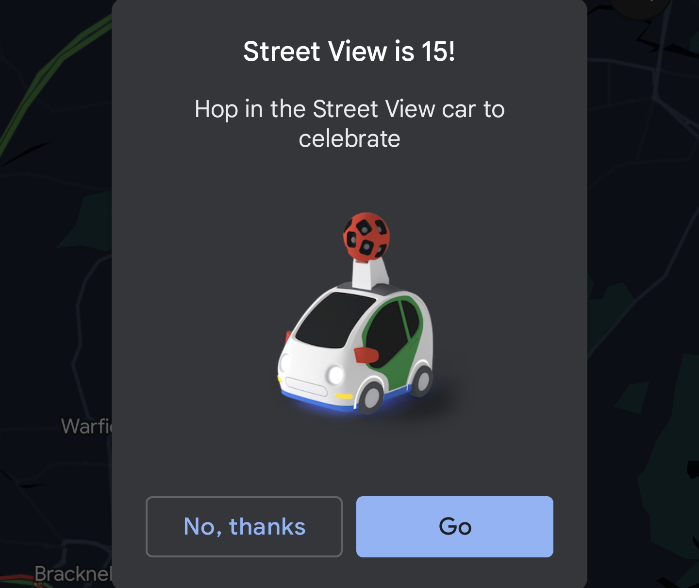 google street view car in maps