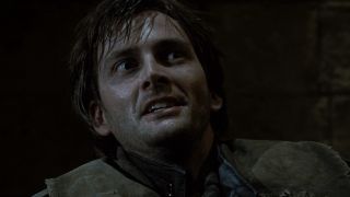 Tennant looking menacing at Barty Crouch in Harry Potter 4