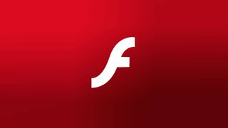 Adobe Flash logo on red background