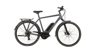 Raleigh Motus in grey with a crossbar frame