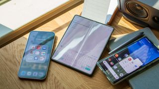 To-do apps on different devices with the Galaxy Z Fold 3, iPhone 13 Pro Max, and Pixel 6 Pro
