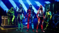 A lineup of Blindfire characters in colourful outfits.