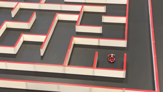 An image of the micromouse Red Comet solving a maze