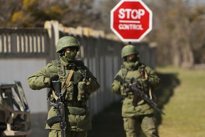 A Ukrainian soldier is the first casualty in the war for Crimea