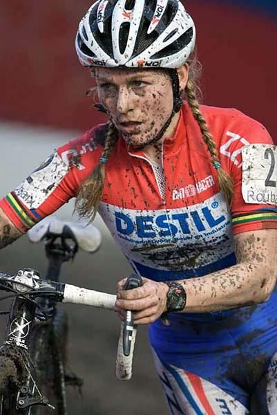 Daphny Van Den Brand of the Netherlands rode to fourth place in Roubaix.