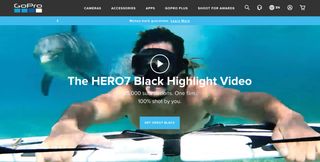 Screengrab from the GoPro website demonstrating UI tips