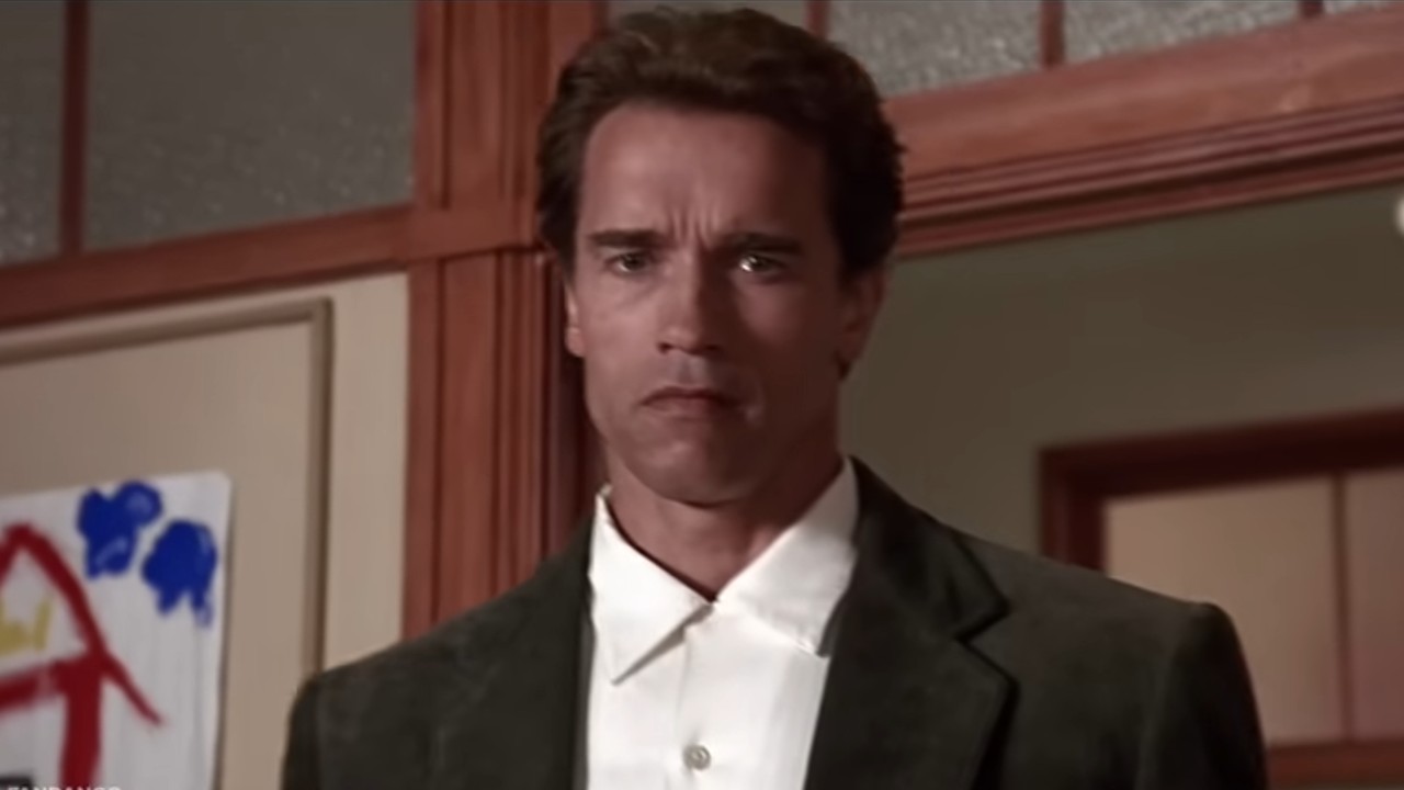 Screenshot of Arnold Schwarzenegger in Kindergarten Cop